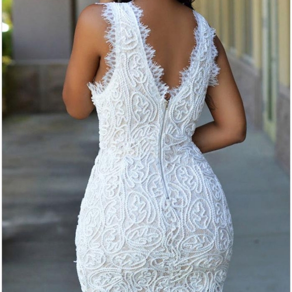 NWT - Lace V-neck mini dress - Picture 2 of 6